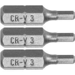 65501 STHOR Set 3 biti profil hexagonal 3x25 mm, hexagonala 1/4"