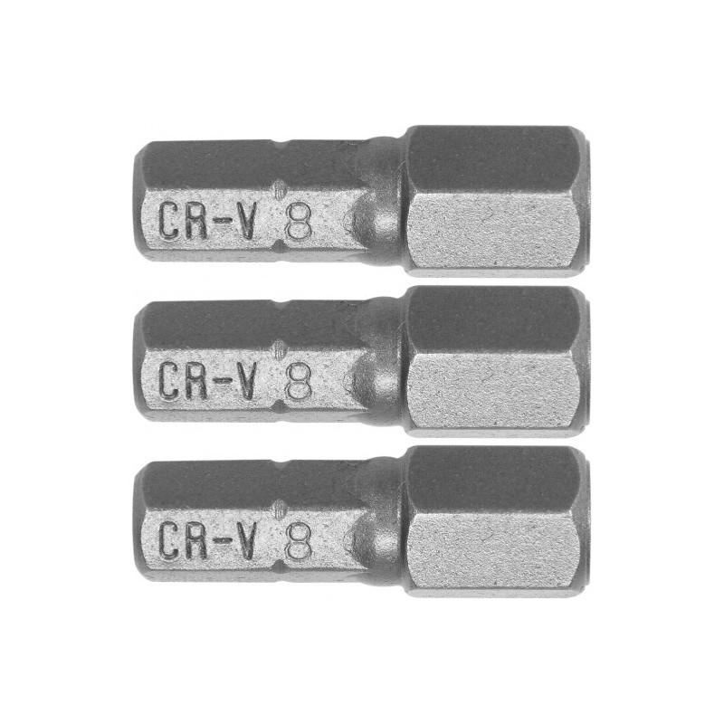 65505 STHOR Set 3 biti profil hexagonal 8x25 mm, hexagonala 1/4"