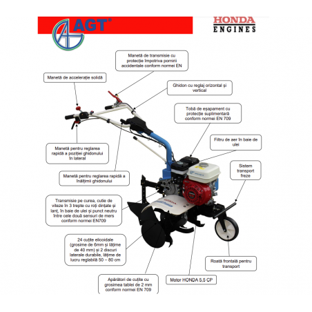PFAGT6500GX16 Motosapa premium 6500 AGT cu motor HONDA GX160