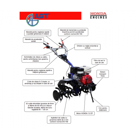 PFAGT13000GX39 Motosapa AGT 13000 premium cu motor HONDA GX390