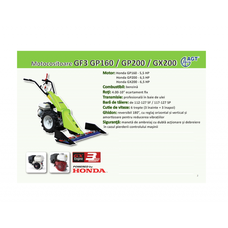 PFASGF3GP2091 Motocositor GF3 cu motor HONDA GP200 6.5CP 112SF GRILLO