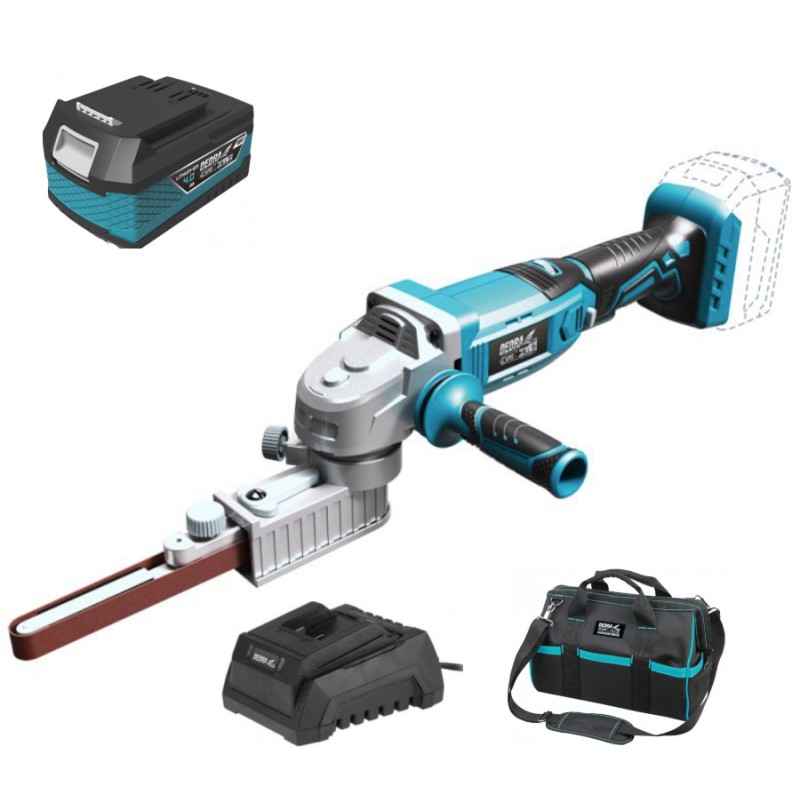 DED7069 DEDRA Slefuitor cu banda, acumulator 18V 4Ah si incarcator 60W