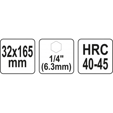Burghiu spiralat 32x165 mm cu prindere 1/4" hex Yato