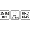 Burghiu spiralat 32x165 mm cu prindere 1/4" hex Yato