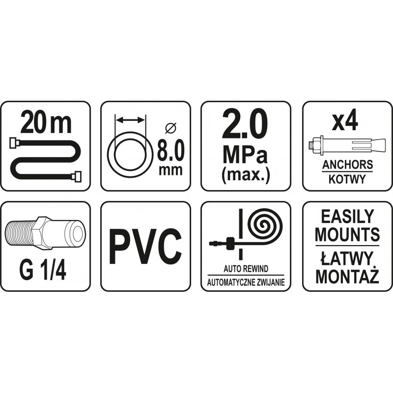 YT-24244 Yato Furtun aer tambur automat 20m presiune 20 bar interior 8