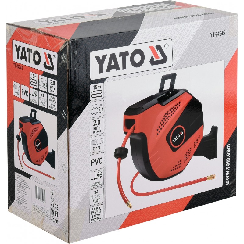 YT-24245 Yato Furtun aer tambur automat 20m presiune 20 bar int. 9.5mm