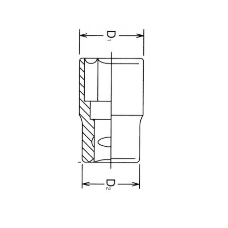 330421 Cheie tubulara adanca prindere patrat 1/4" hexagon 10 mm TPM
