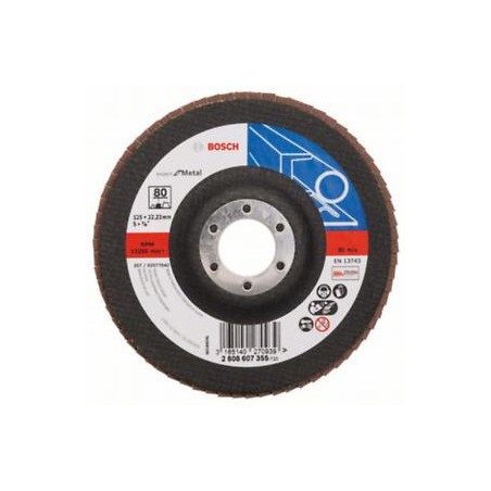 2608607355 BOSCH Disc de slefuire evantai X551, 125mm pentru metal