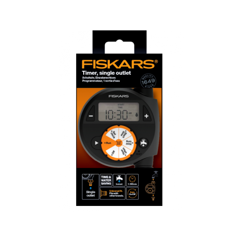 1054791 FISKARS Programator universal pentru irigare, 1 iesire, LCD