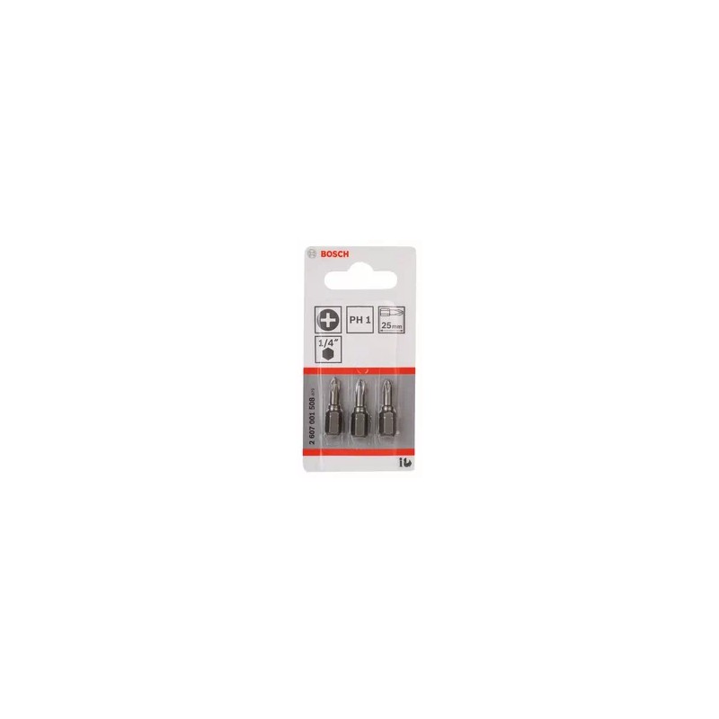 2607001508 BOSCH 3 biti 25mm extra duri PH1 XH prindere hexagon 1/4