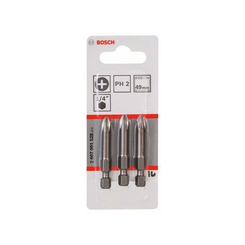 2607001528 BOSCH 3 biti 49mm extra duri PH2 XH prindere hexagon 1/4
