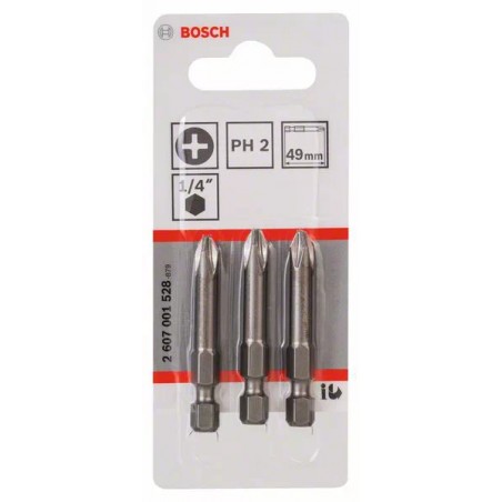 2607001528 BOSCH 3 biti 49mm extra duri PH2 XH prindere hexagon 1/4