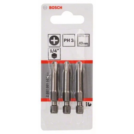 2607001531 BOSCH 3 biti 49mm extra duri PH3 XH prindere hexagon 1/4