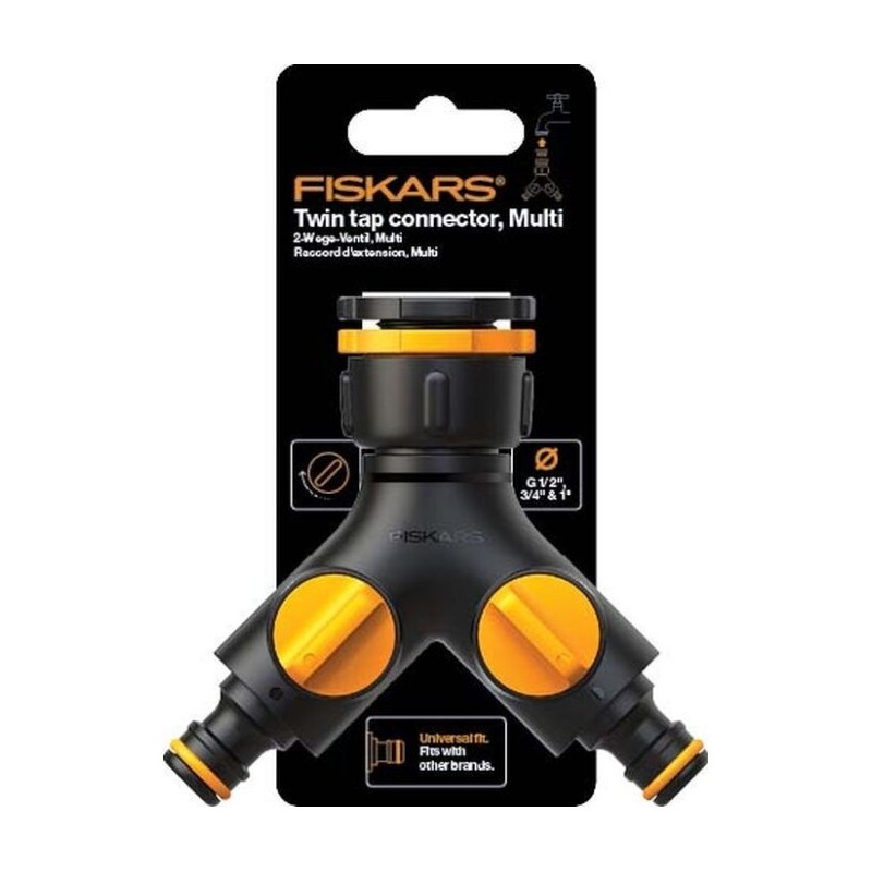 1027061 FISKARS Conector robinet multifunctional cu 2 iesiri