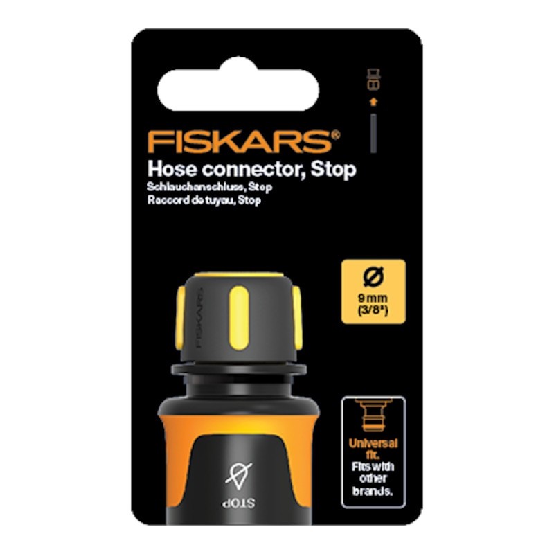 1027078 FISKARS Conector furtun AquaSTOP 9 mm (3/8")