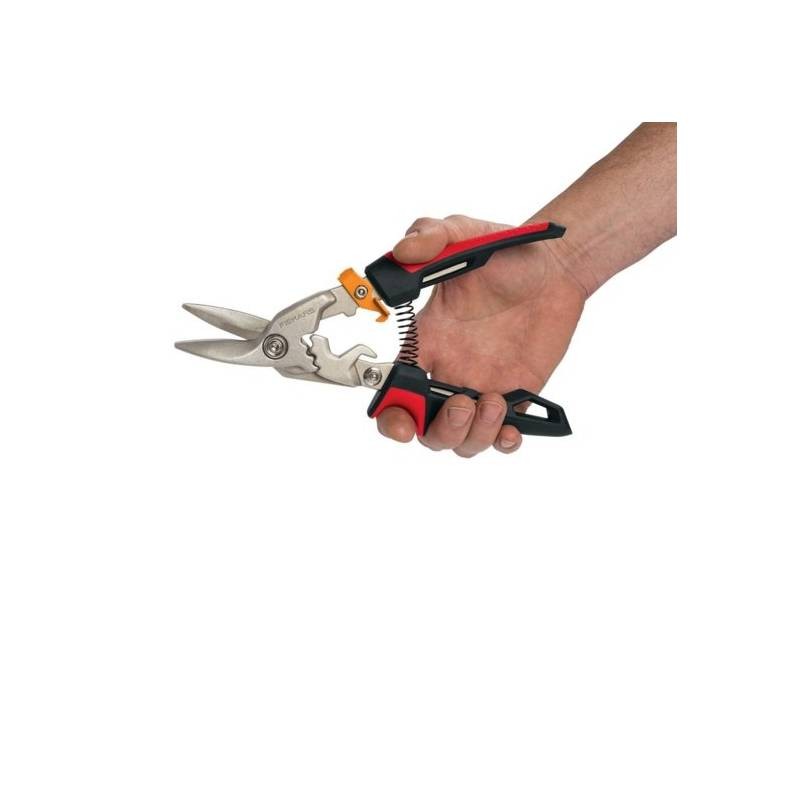 1027209 FISKARS Foarfeca pentru tabla PowerGear, taietura pe stanga