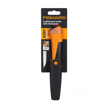 1023620 FISKARS Cutit pentru artizanat cu ascutitor 21 cm, rosu