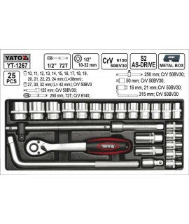 YT-1267 Trusa chei tubulare cu antrenor 1/2 Yato