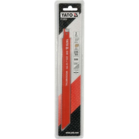 YT-33933 YATO Set 2 lame ferastrau sabie 225mm, 10TPI, lemn/metal
