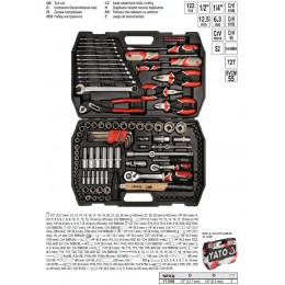 YT-3890 Trusa chei tubulare cu antrenor 1/2",1/4" si chei combinate Yato