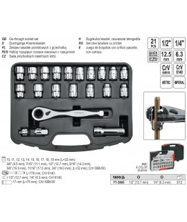 YT-3865 Trusa chei tubulare cu antrenor Yato