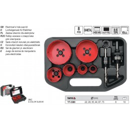 YT-3380 Set carote pentru electricieni 8buc. Yato