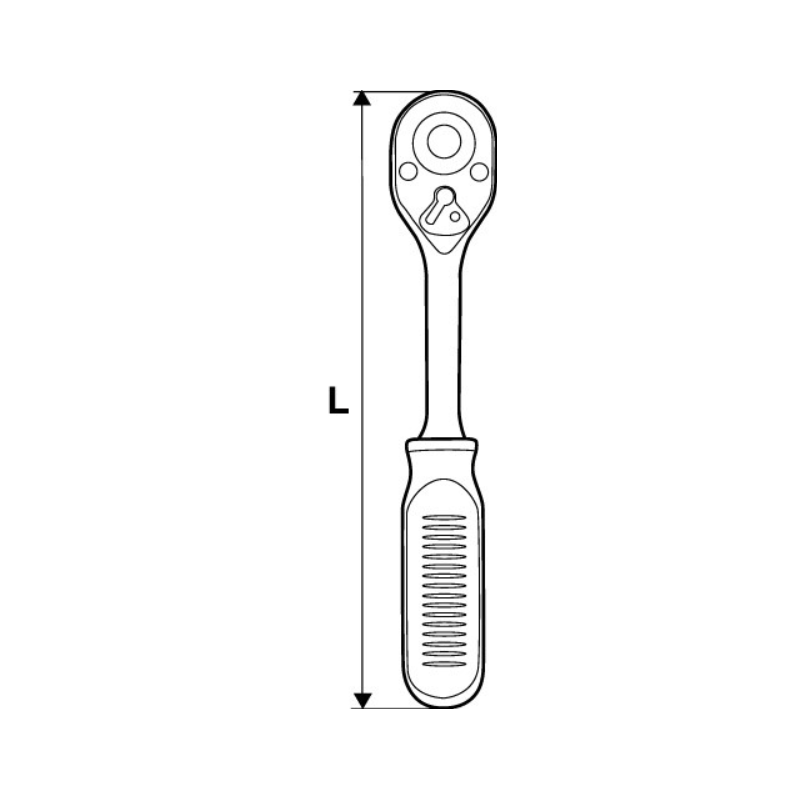 330170 TOPMASTER Cheie cu clichet prindere patrat 1/2 lungime 255mm