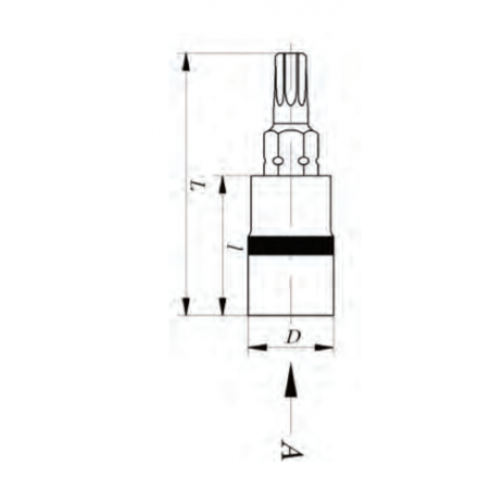 331602 TOPMASTER Cheie tubulara bit T10 torx prindere patrat 1/4