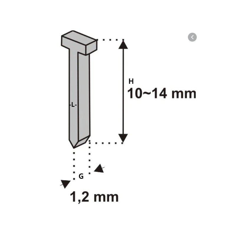 511341 TOPMASTER Set 1000 cuie inaltime 15 mm pentru capsator manual