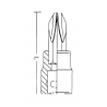 330289 TOPMASTER Cheie tubulara cu bit cruce PH2 prindere patrat 1/2