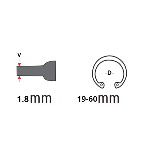 212914 TOPMASTER Cleste varf drept lungime 180 mm sigurante externe