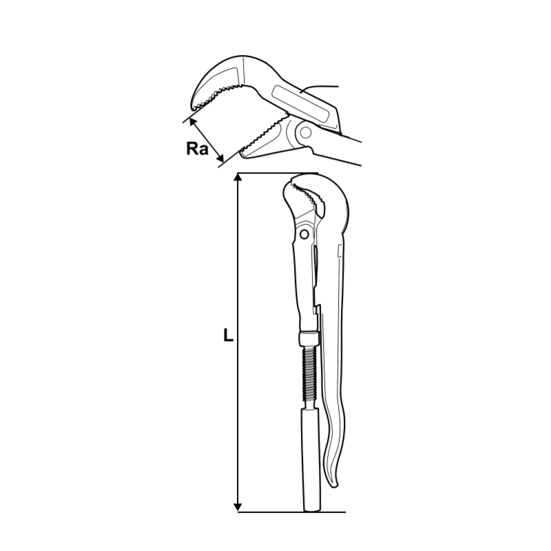 290516 TOPMASTER Cleste suedez tevi 1.5" S prindere 55mm lungime 425mm