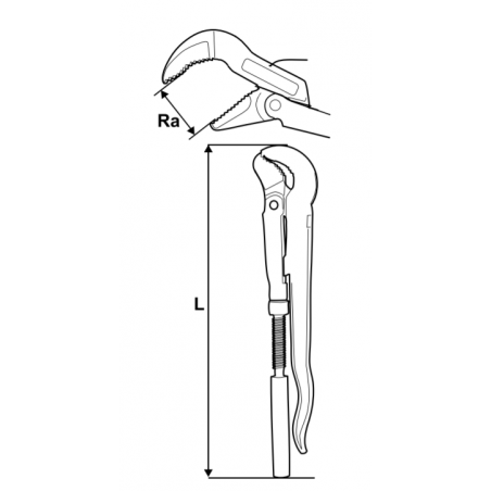 290516 TOPMASTER Cleste suedez tevi 1.5" S prindere 55mm lungime 425mm