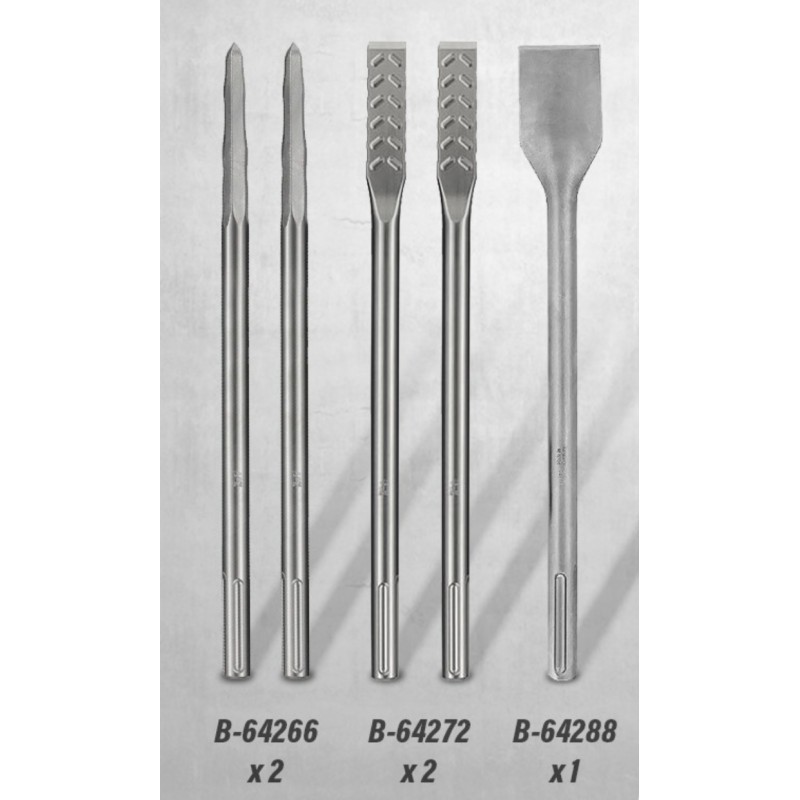 E-04927 Makita Set 5 dalti SDS-MAX cu lungimea de 380-400mm