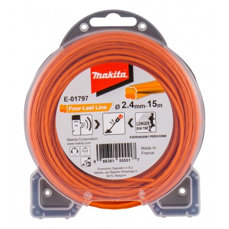 E-01797 MAKITA Four-Leaf fir nylon 2.4mm grosime si 15m lungime