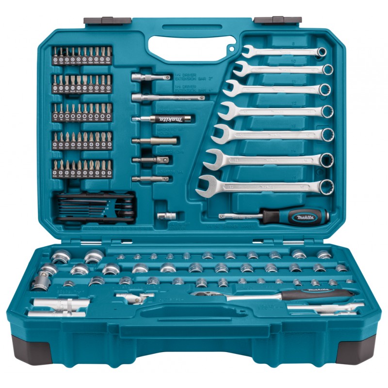 E-06616 MAKITA Trusa 120 bucati de tubulare, biti si chei de mana