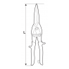 Foarfeca dreapta pentru taiat tabla maxim 1.2mm PRO TOPMASTER,lungime 25cm,actionare cu doua axe pentru amplificarea fortei de t