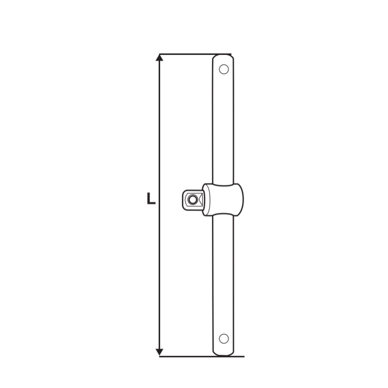 330153 TOPMASTER Levier strangere satin T patrat 3/8" lungime 200 mm