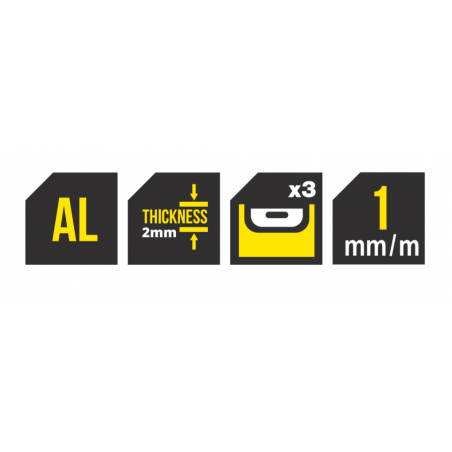270305 TOPMASTER Nivela aluminiu cu 3 bule si 2 manere lungime 1500 mm