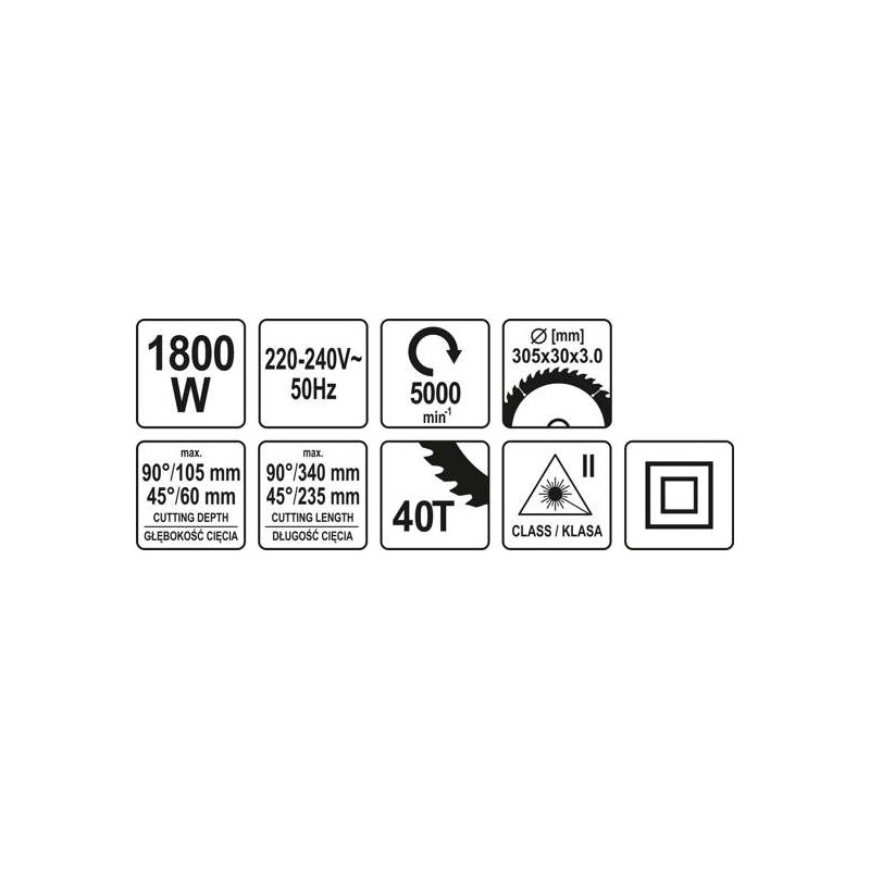 YT-82175 YATO Fierastrau circular de banc cu laser 1800W, 305x30x3mm