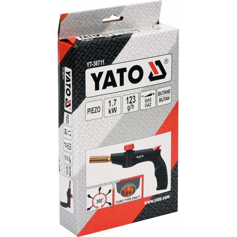 YT-36711 YATO Arzator gaz cu aprindere piezo 1.7kW, consum 123 g/h