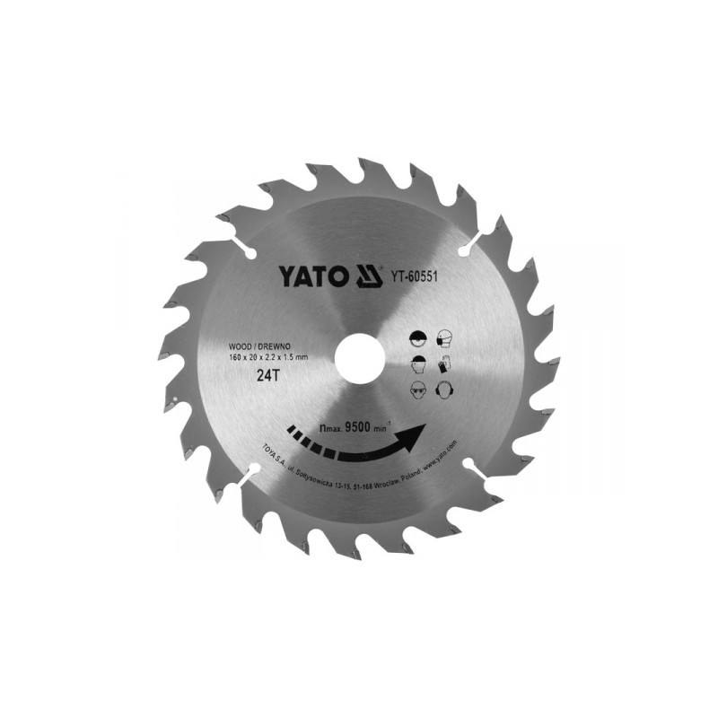 YT-60551 YATO Disc circular pentru lemn 160X24TX20mm