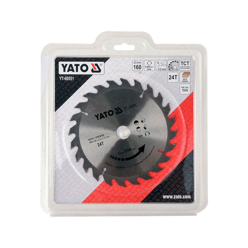 YT-60551 YATO Disc circular pentru lemn 160X24TX20mm
