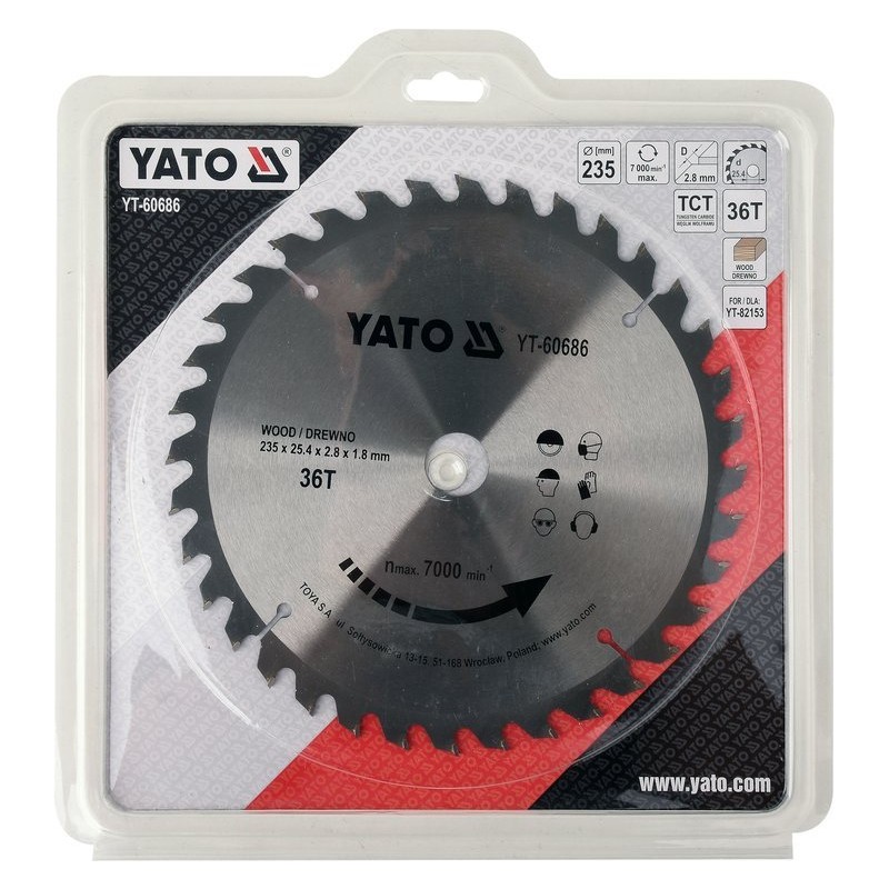 YT-60686 YATO Disc circular pentru lemn 235X36TX25.4mm