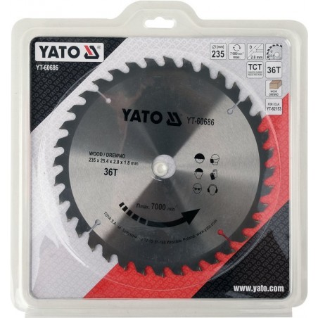 YT-60686 YATO Disc circular pentru lemn 235X36TX25.4mm