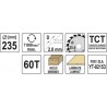 YT-60687 YATO Disc circular pentru lemn 235X60TX25.4mm