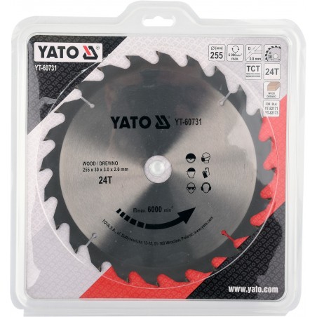 YT-60731 YATO Disc circular pentru lemn 255X24TX30mm