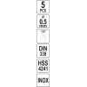 YT-44200 YATO Set 5 burghie pentru gaurit metal diametru 0.5 mm