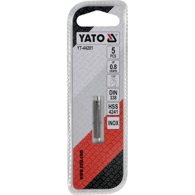 YT-44201 YATO Set 5 burghie pentru gaurit metal, diametru 0.8 mm