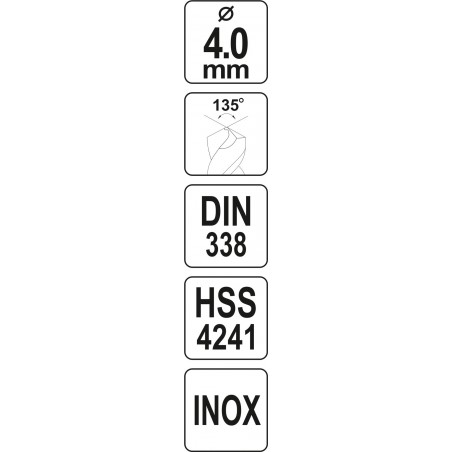 YT-44214 YATO Burghiu pentru gaurit metal, diametru 4.0 mm
